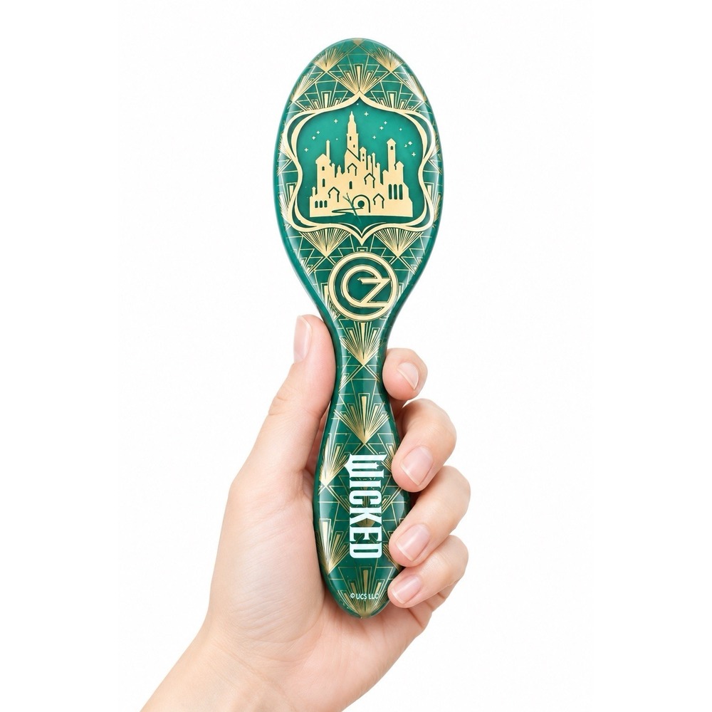 Wet Brush Wicked Emerald City Ozmopolitan Detangler Brush + satin scrunchie NIB - Picture 9 of 9